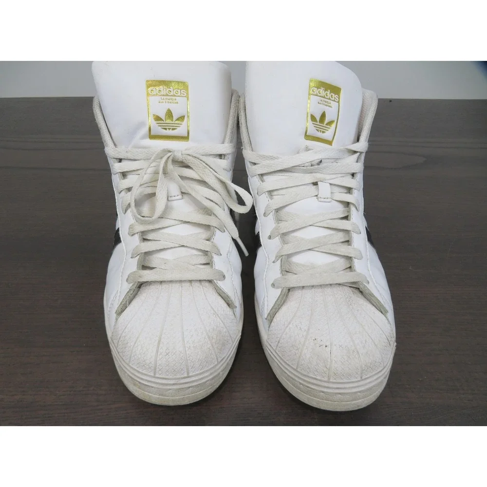 Adidas Pro Model Shoes Mens 11.5 White Black Basketball Sneakers FV5722 Retro